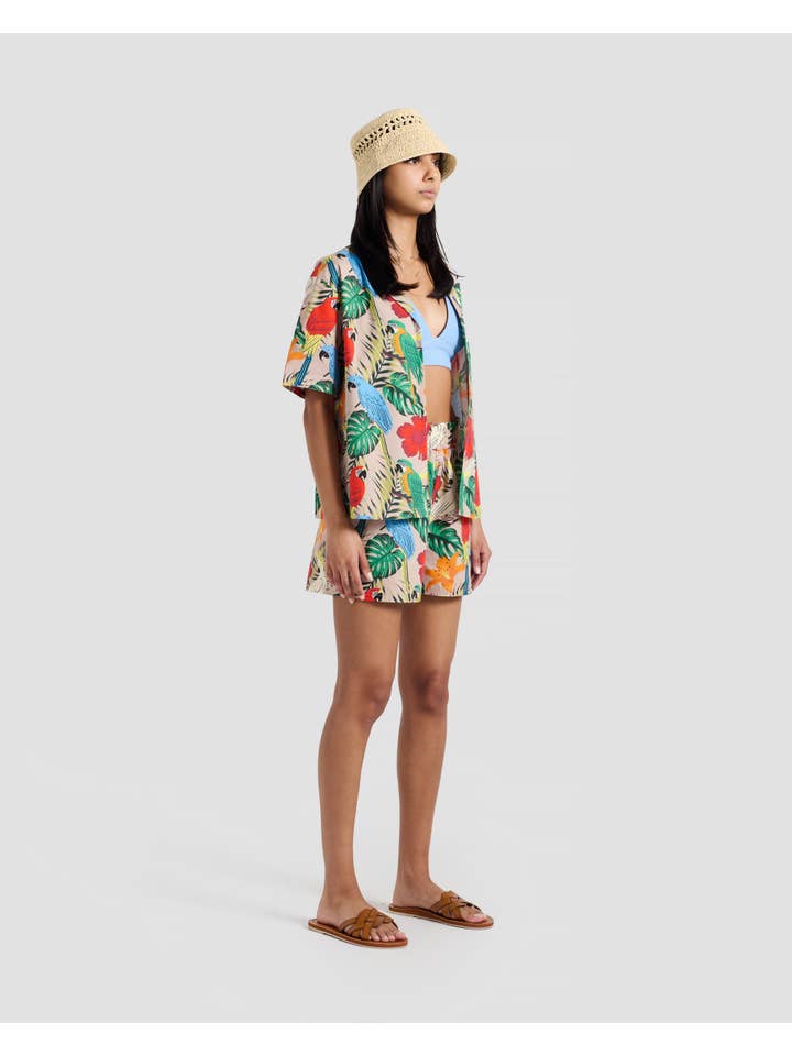 Poplin and Co. - Wholesale Shorts - Women's - Women's Exotic Birds Print Shorts
