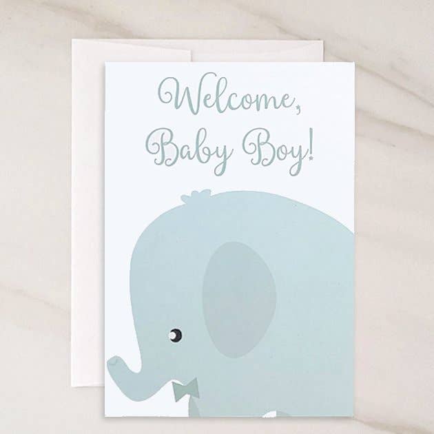 Welcome, Baby Boy - Newborn Boy Greeting Card for wholesale by Wholesalegreetingcards.co