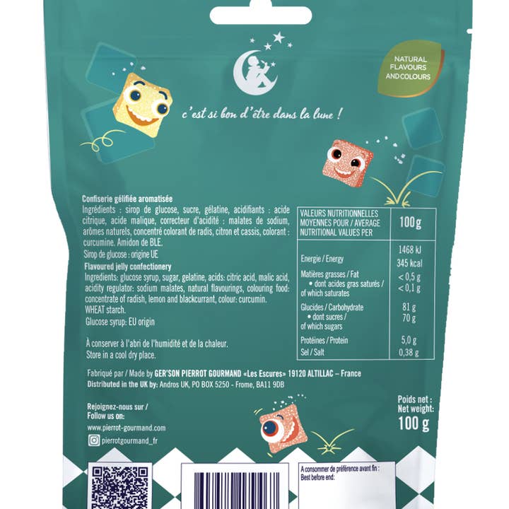 Pierrot Gourmand - Vente Bonbons gélifiés - Sachet refermable 100g de bonbons gélifiés Cubicks2