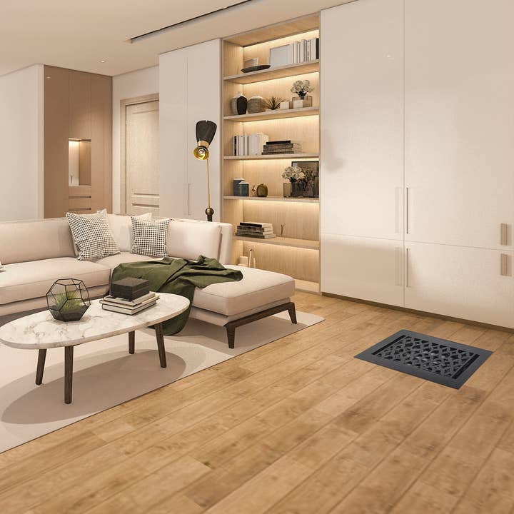 PRIMA DECORATIVE HARDWARE INC - Venta al por mayor Material de climatización - Registro de piso de hierro fundido 4 «x10" VR-1007