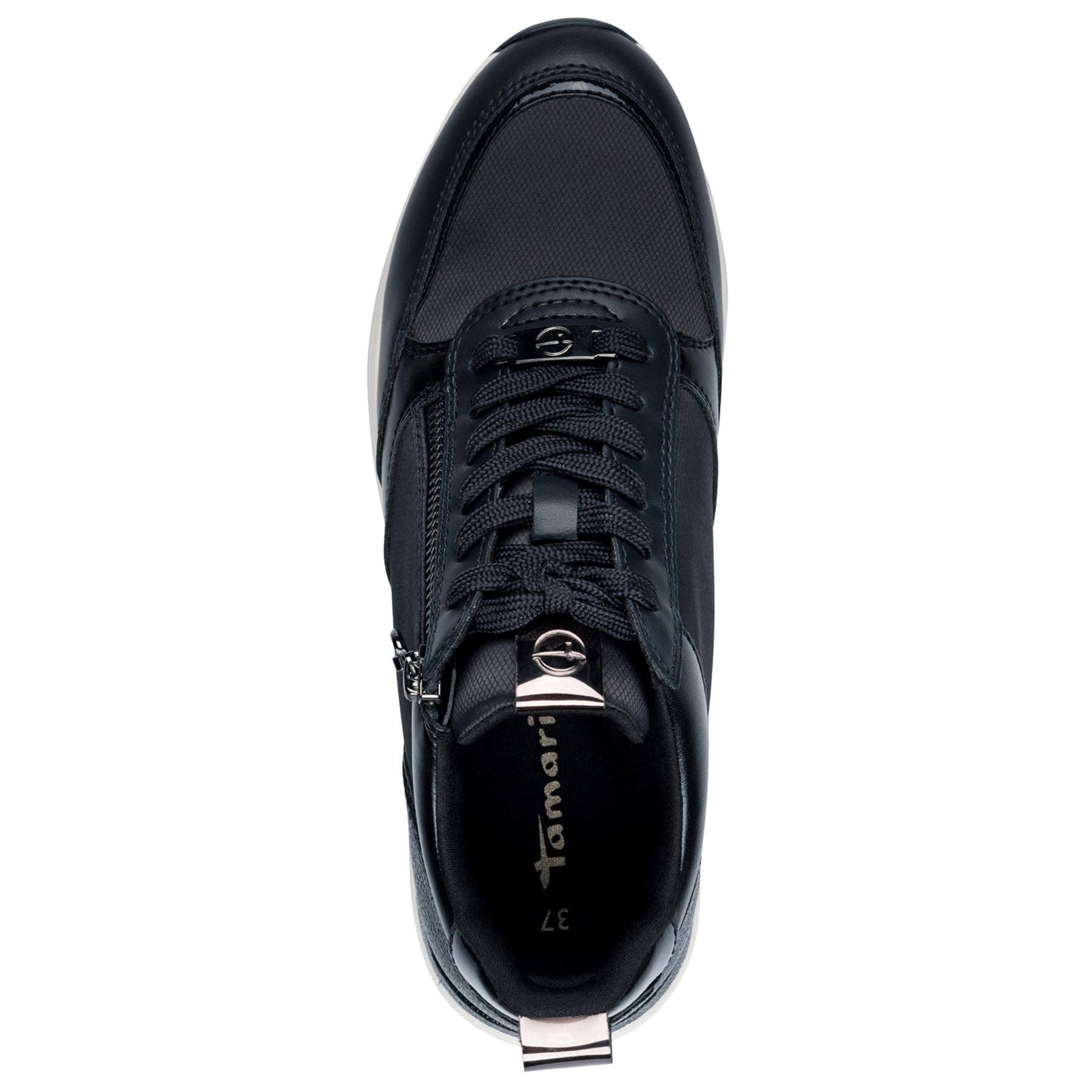 Tamaris Womens Navy Blue Fashion Lace-up Zipped Sneakers Trainers for wholesale on Faire4