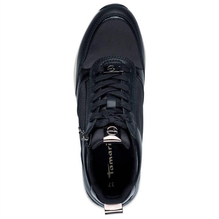Tamaris Womens Navy Blue Fashion Lace-up Zipped Sneakers Trainers for wholesale on Faire4