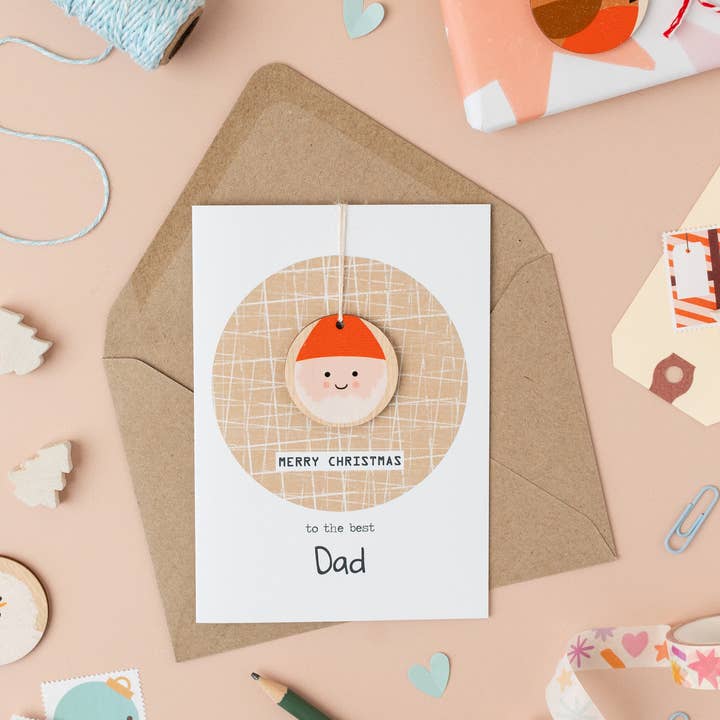 Weihnachtskarte mit Weihnachtsmann für Papa — mit Andenken für den Großhandel von Daisycat