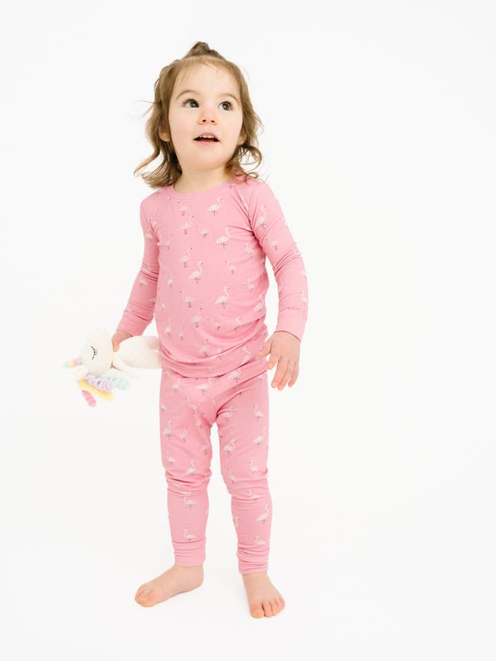 Pink Flamingo Bamboo Set for wholesale by Little One Shop