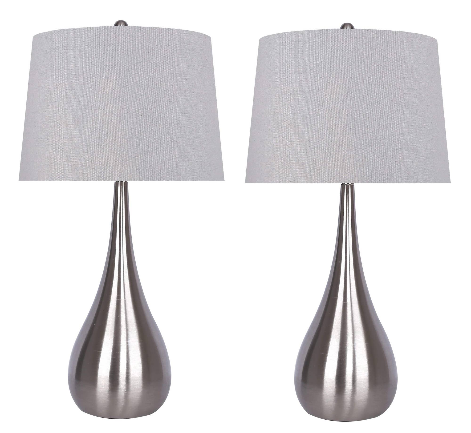 LumiSource and Grandview Gallery - Wholesale Accent/Desk Lamp - 29" Pebble Metal Table Lamps Teardrop Linen Shades (2PK)30
