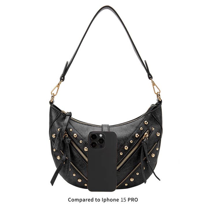 Melie Bianco - Wholesale Shoulder Bag - Women's - Maeve Black Recycled Vegan Shoulder Bag