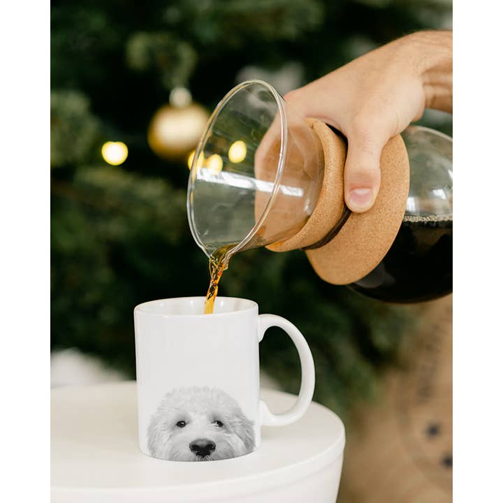 Perkie Prints - Wholesale Coffee Mug - Peeking Doodle 1 (LIght Goldendoodle) Mug