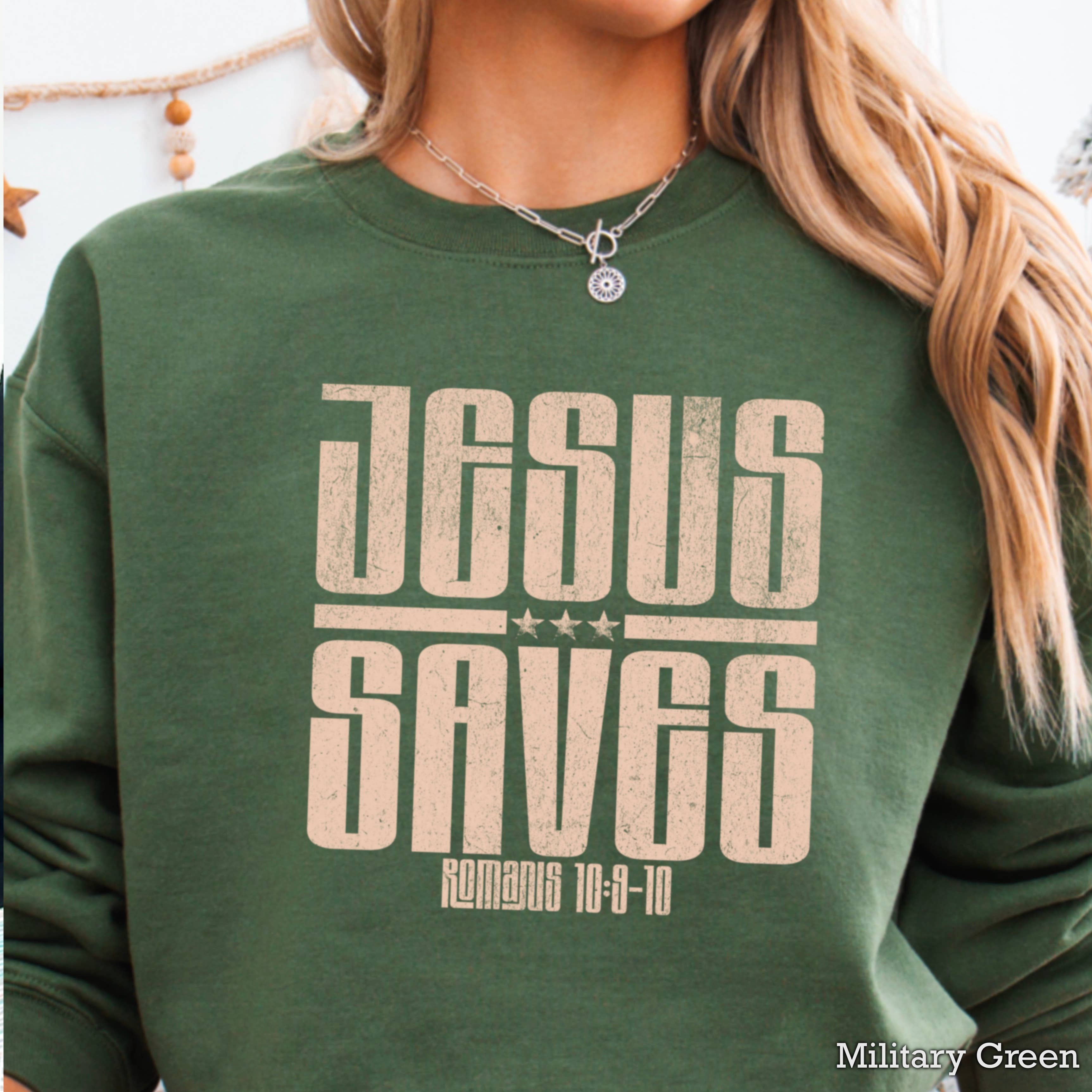 Shoppe SHC – Camisola gráfica - Mulher por atacado – Camisola de Mulher Cristã "Jesus Salva"11