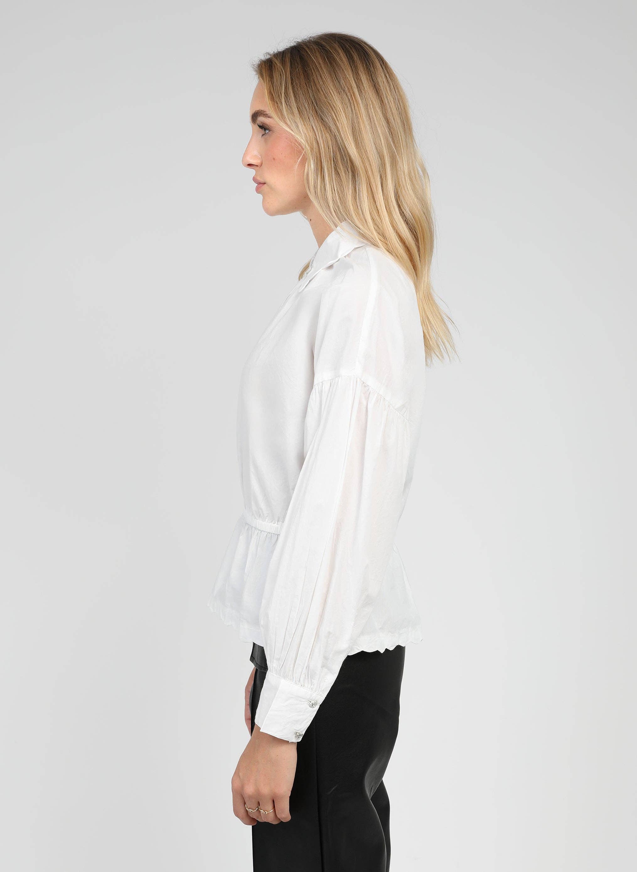 An'ge - Wholesale Button Down Shirt - Women's - SANAMA SHIRT white3