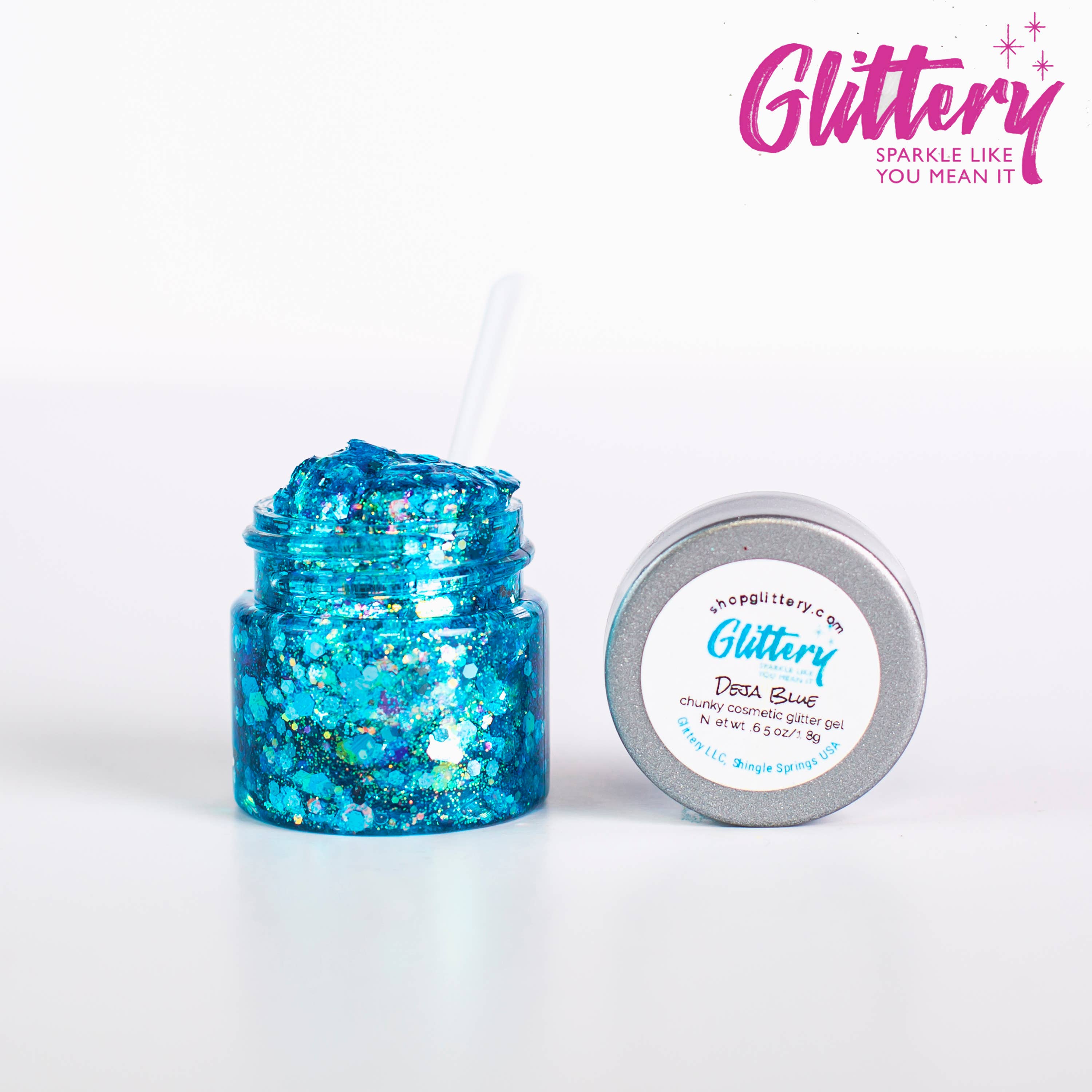 Glittery - Edible, Cosmetic and Biodegradable Glitter Products - Vente Paillettes pour le corps - Coffret mixte de 50 gels pailletés pour visage et corps21