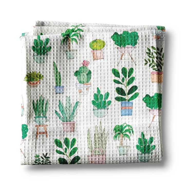 Canary Road - Wholesale Tea Towel - Plant Lady Potted Succulent Nursery Garden Kitchen Towel