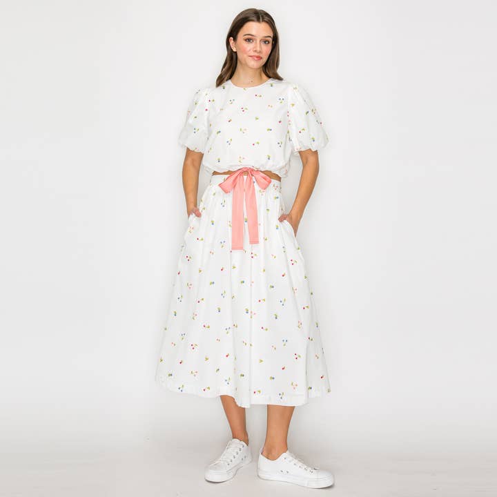 Saia Cherry Cherry Cherry - LWK1197 por atacado de LoveWednesday