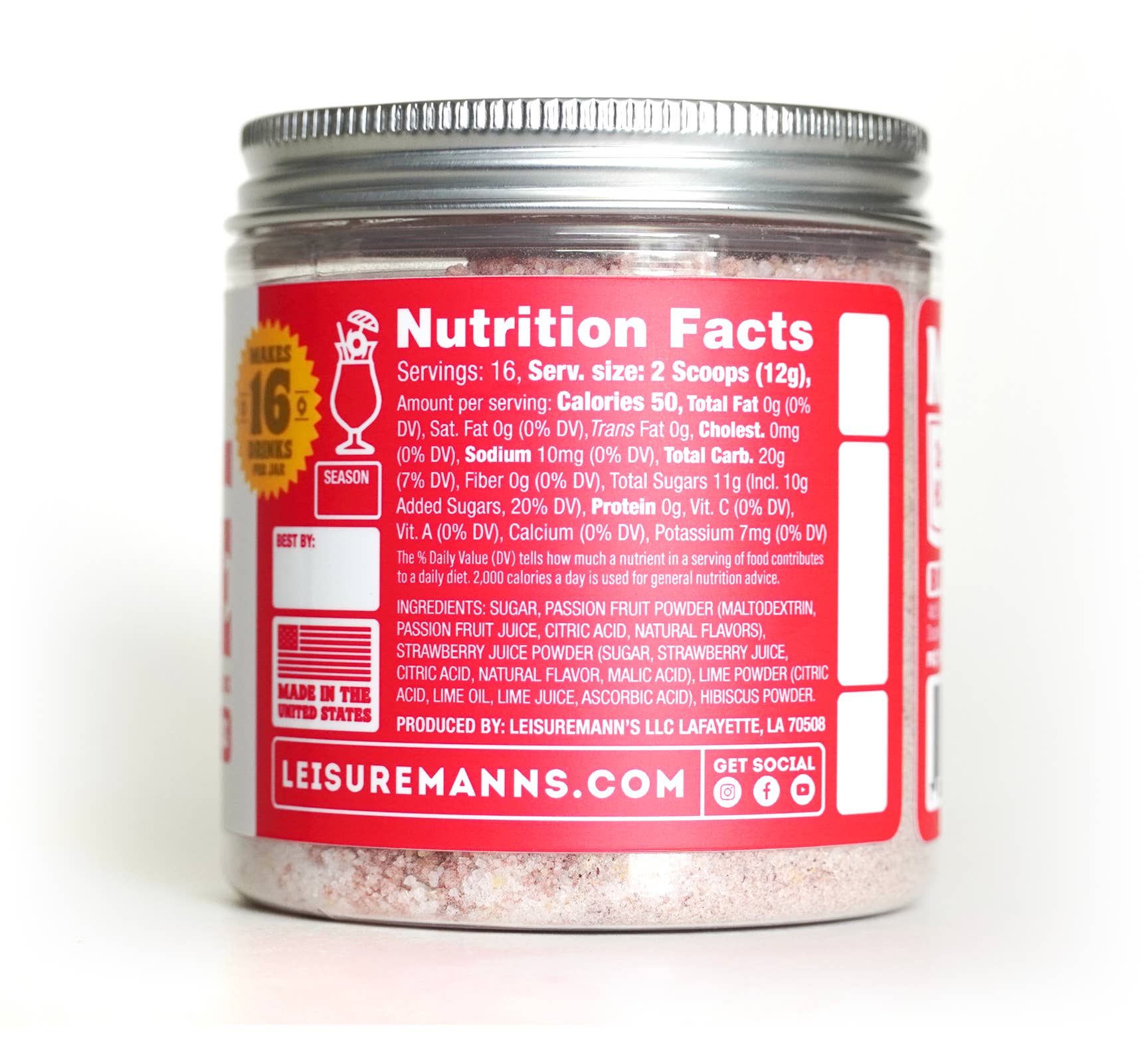 Leisuremann's Cocktail Mixes – wholesale Cocktail mix/syrup – Hurricane Cocktail Mixer Jar1