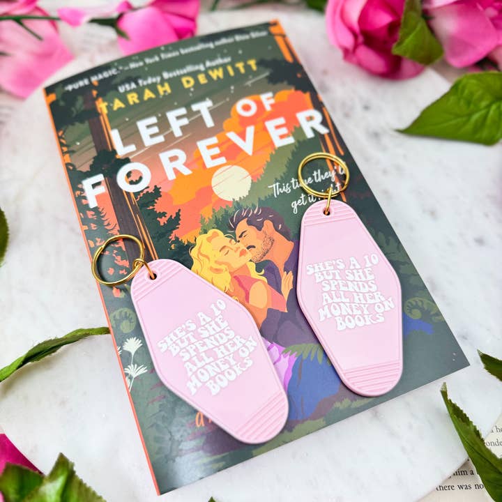 She's a Ten But Spends All Her Money On Books Motel Keychain for wholesale by The Swoon Room