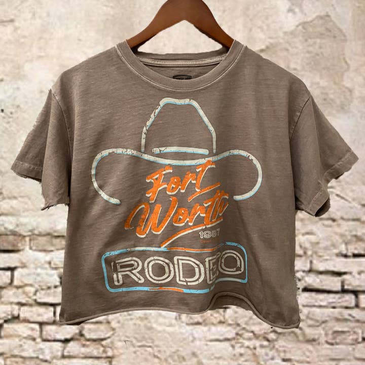 Fort Worth Rodeo 87 Vintage Relaxed Crop T-shirt and other Purchase Wholesale faded black t shirt. Free Returns & Net 60 Terms on Faire trending on Faire.