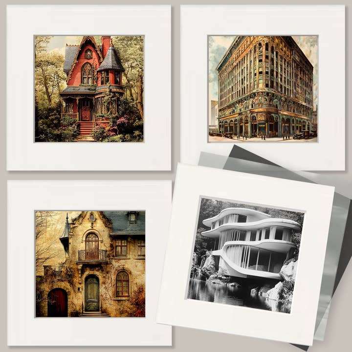 Mowbi - Vendita all'ingrosso Stampa artistica - Vintage Architecture Prints #11 - Stampa artistica da parete 20,3 x 25,4 cm per cornice da 27,9 x 35,6 cm
