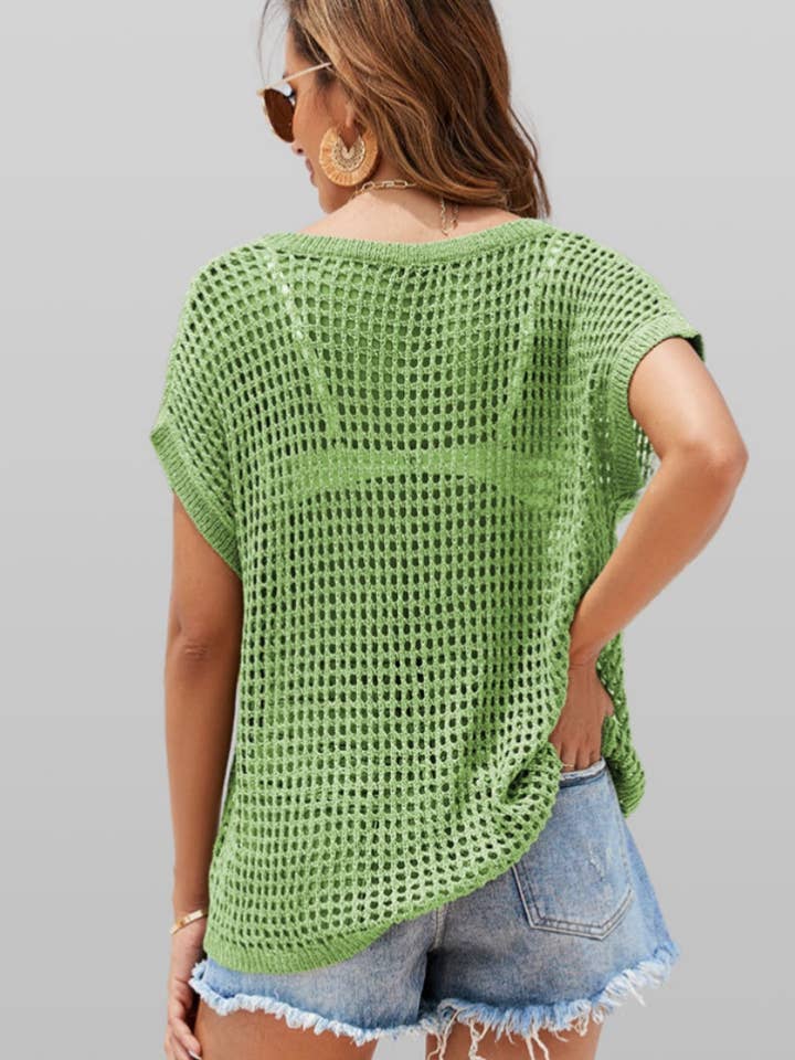 NINEXIS - Wholesale Knit Top - Women's - CWTBLS0762_BEACH SEXY KNIT CUT-OUT BATSLEEVE TOP14