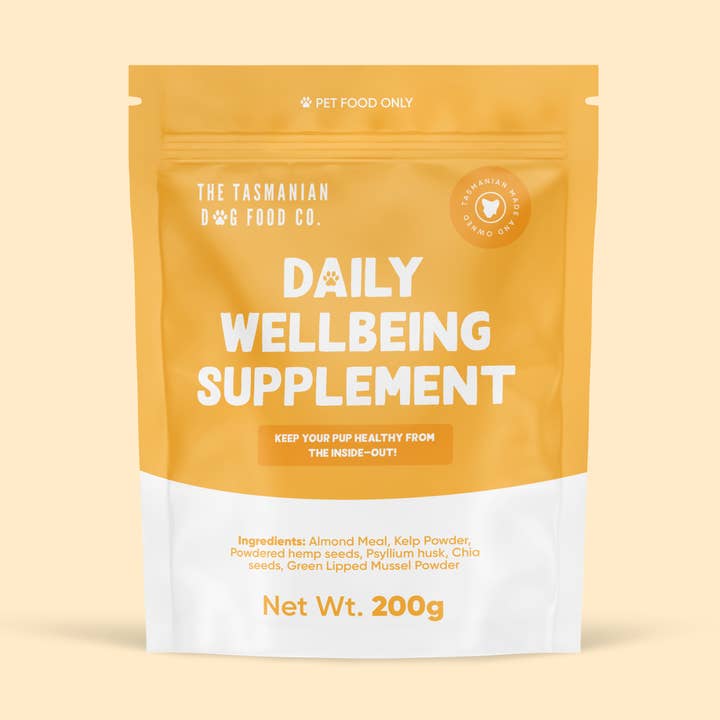 Wellbeing Supplement Meal Topper for wholesale by The Tasmanian Dog Food Co.