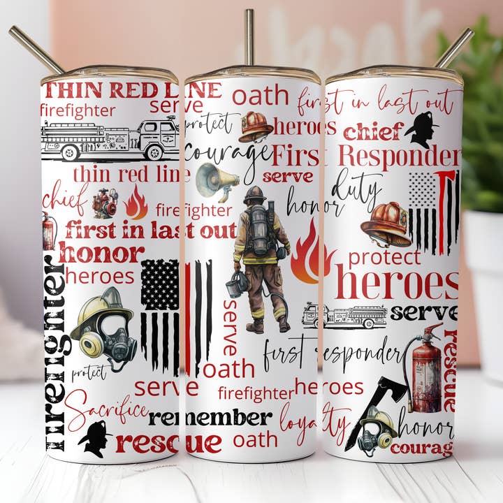 Firefighter Tumbler for wholesale by The Potted Oasis