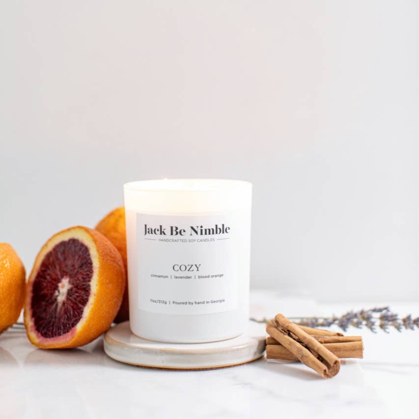 Jack Be Nimble Candles - Wholesale Jar/Filled Candle - 11oz Cozy •  Winter Soy Candle – Cinnamon + Lavender1