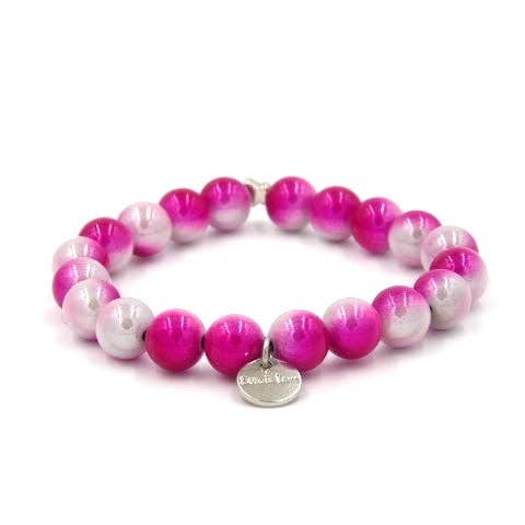 Roze Cosmos-witte armband met aquaparel voor wholesale door Ella in Love