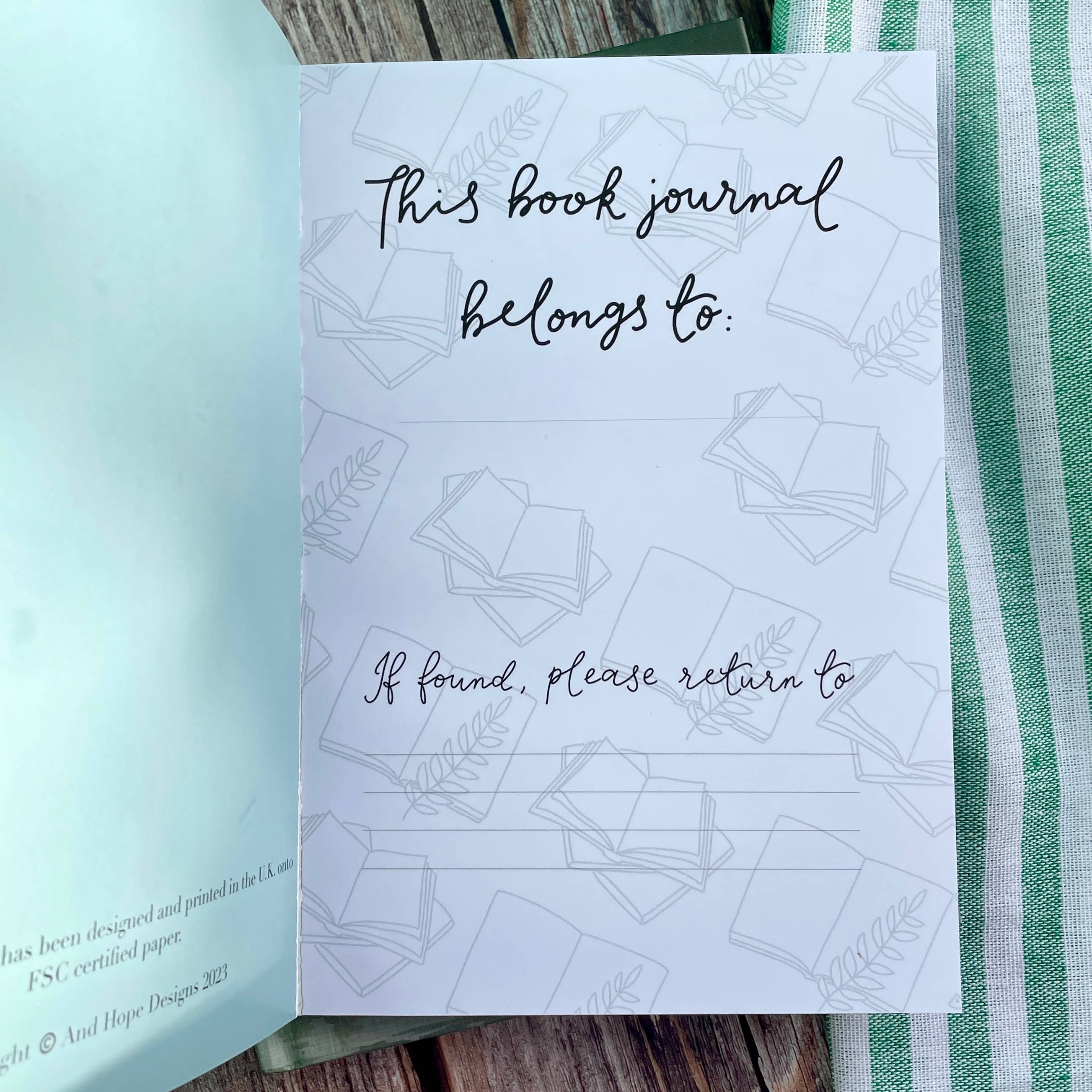 And Hope Designs - Cards, Stickers & Stationery - Wholesale Journal/Diary - Reading journal, Blue Book Tracker, Reading Planner Notebook2