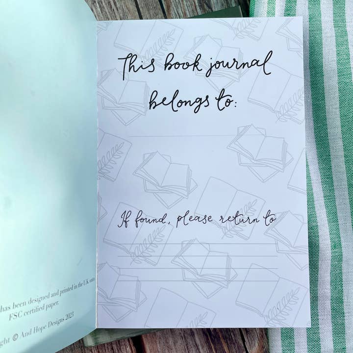 And Hope Designs - Cards, Stickers & Stationery - Wholesale Journal/Diary - Reading journal, Blue Book Tracker, Reading Planner Notebook2