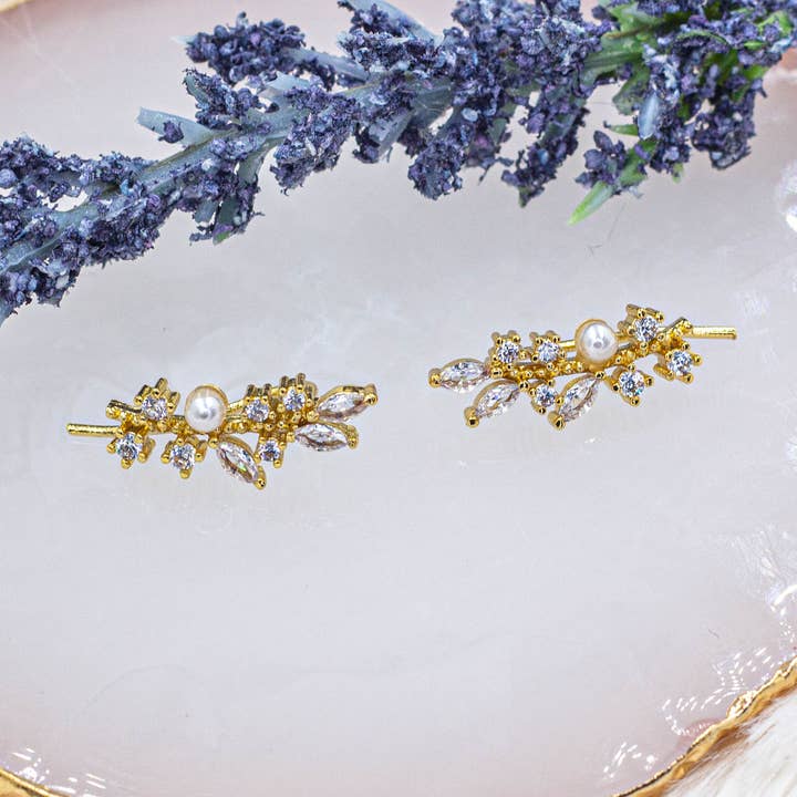 Blume Ast Ohr Kletterer Ohrringe für den Großhandel von Cherie by Cherie