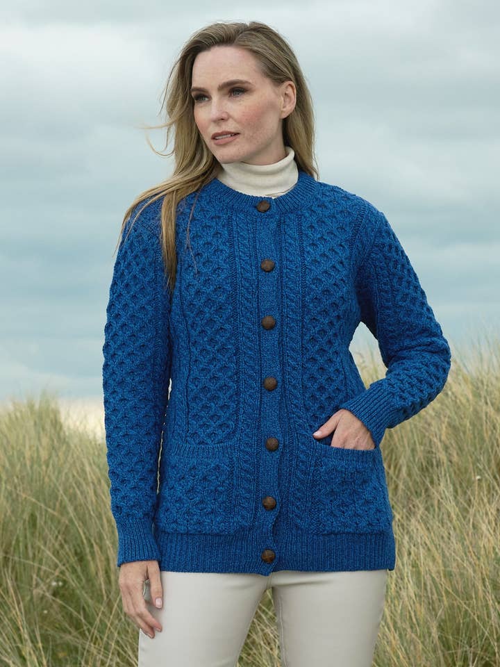 Traditional Lumber Cardigan XP311 for wholesale by Aran Crafts