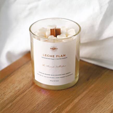 Santo and Hiraya - Wholesale Jar/Filled Candle - LECHE FLAN Premium Wooden Wick Coconut Wax Candle1