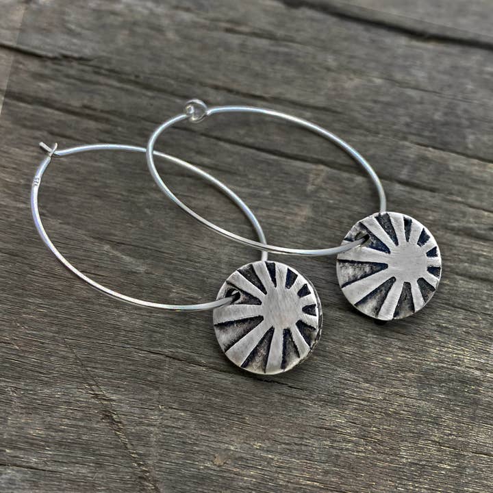 Mini Rays Hoop Earrings for wholesale by Daphne Lorna