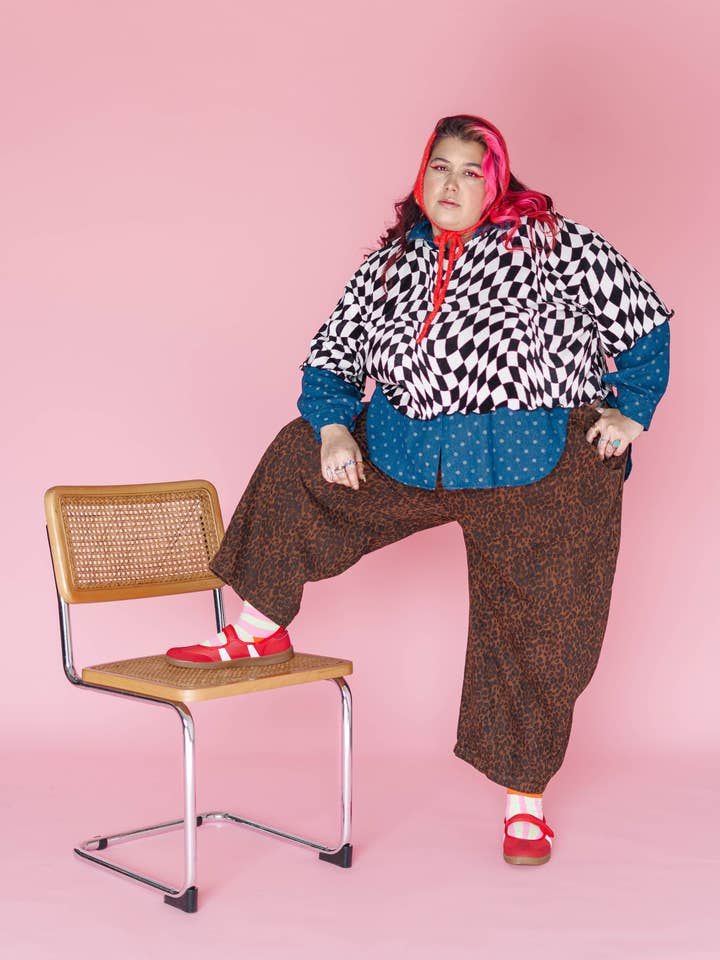 Nettle Studios - Wholesale Button Down Shirt - Women's - Size Inclusive Plus Size Polka Dot Denim Button Up Shirt13