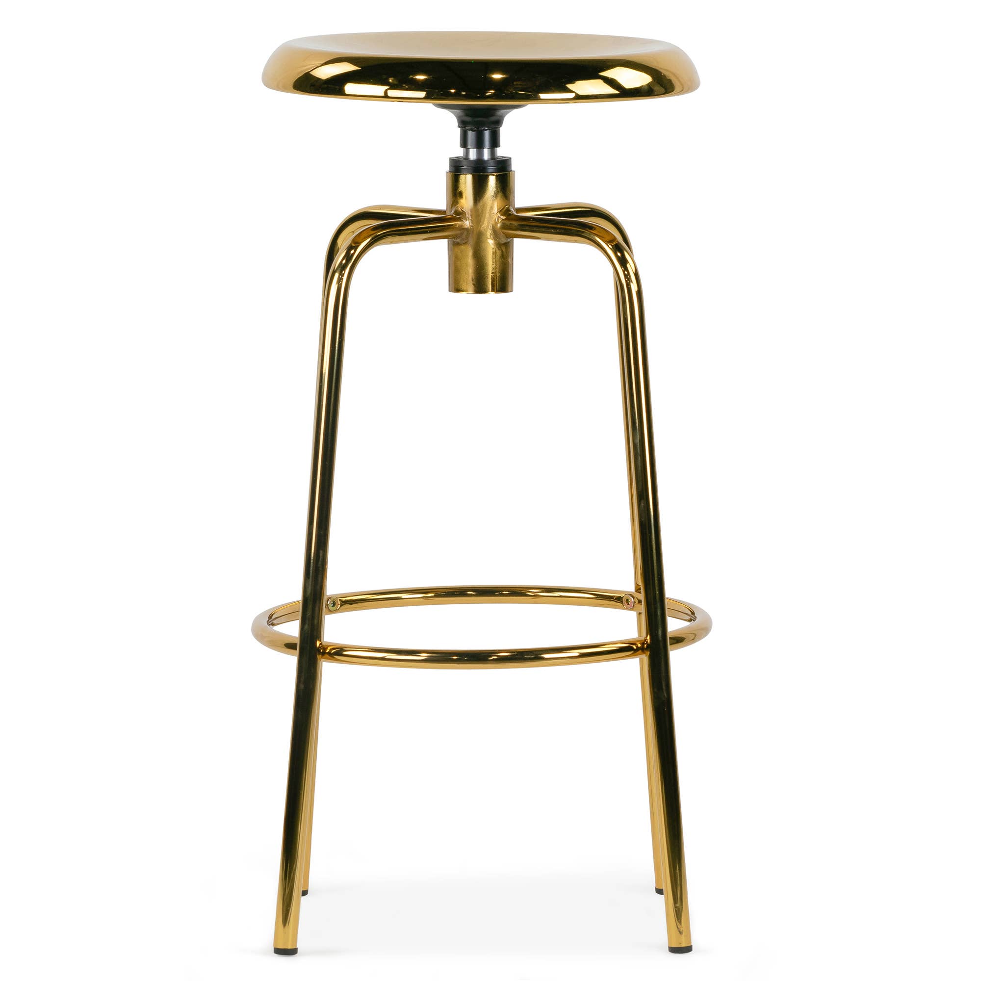 Glamour Home - Vente Tabouret - Ensemble de 2 tabourets de bar Ayala en chrome doré3