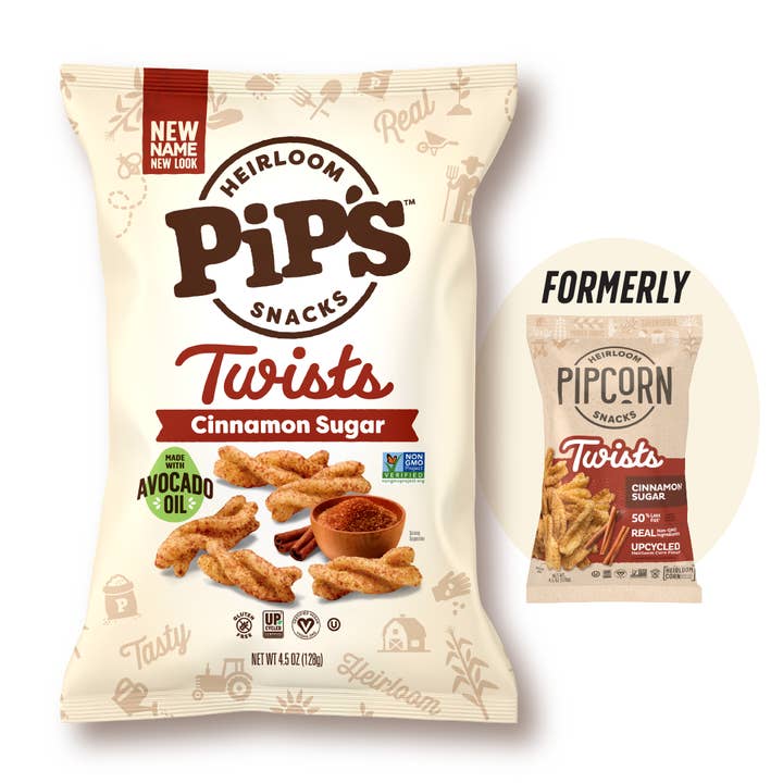 Cinnamon Sugar Twists 4.5 Oz (12 Bags in 1 Case) for wholesale by Pip's Heirloom Snacks