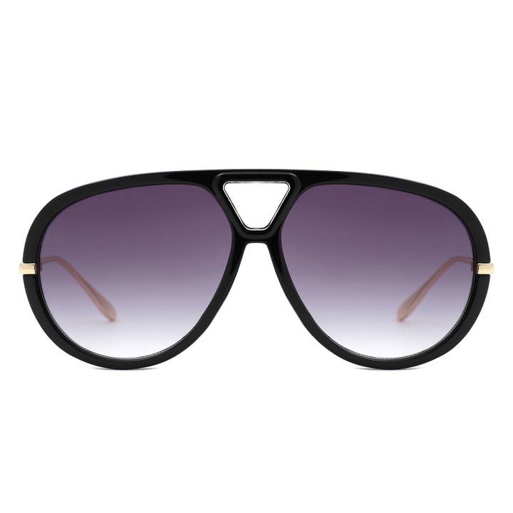 Cramilo Eyewear – wholesale Solglasögon - Dam – Retro Dubbelbrygga Djärva Mode Aviator Solglasögon6