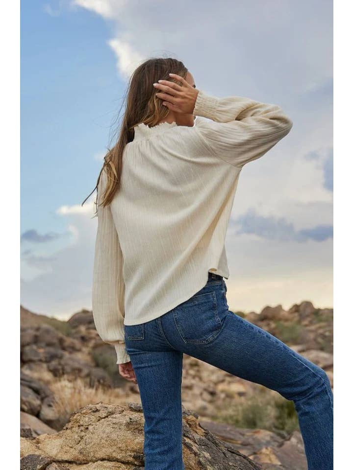 IVORY OVERSIZED LONG SLEEVE SHIRT TC12529SA for wholesale on Faire1