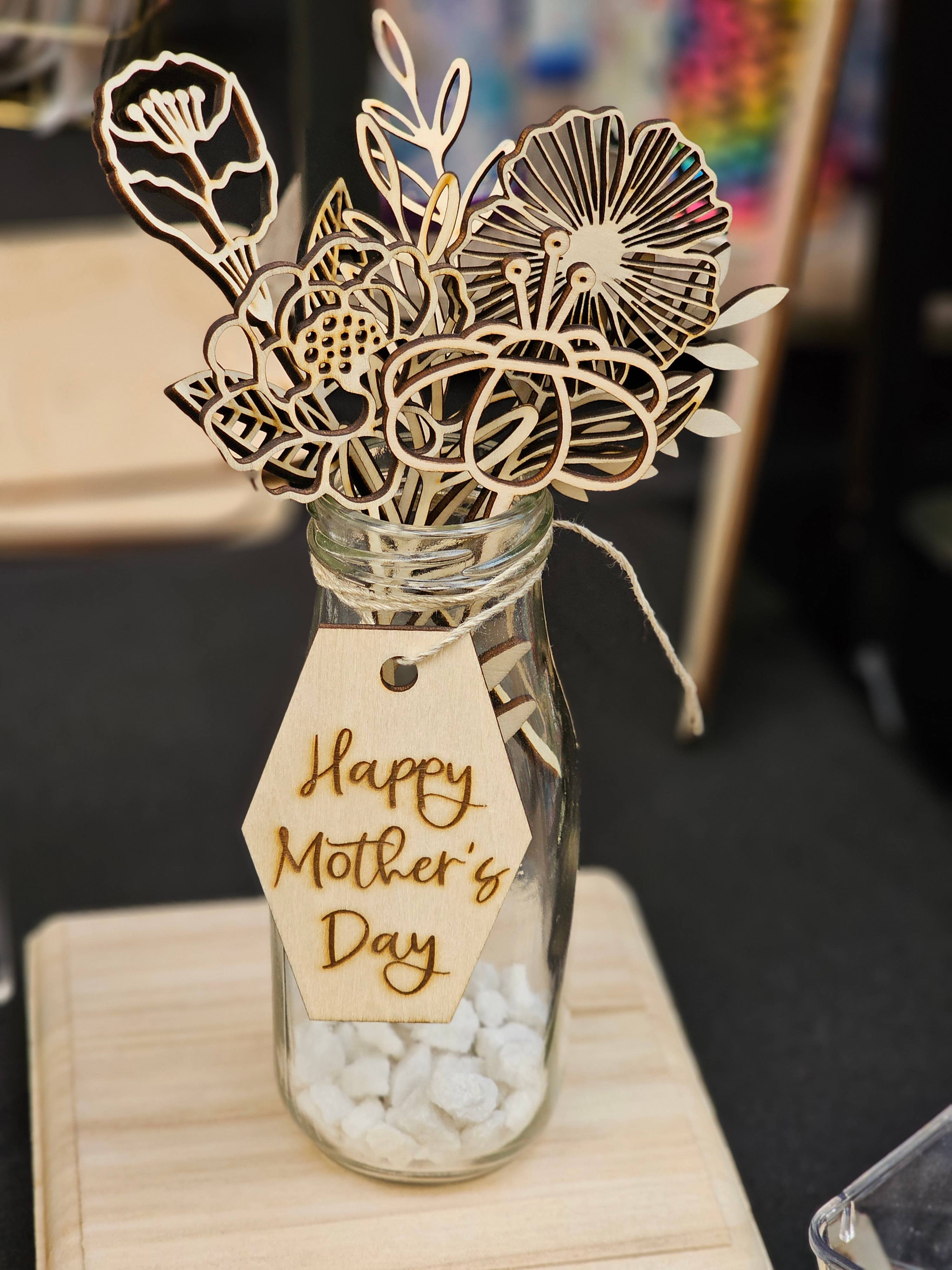 LB Personalized Design - Vente Kit de bricolage - Tiges de Fleurs en Bois - Paquet de 12 Pièces de Fleurs Sauvages Mixtes6