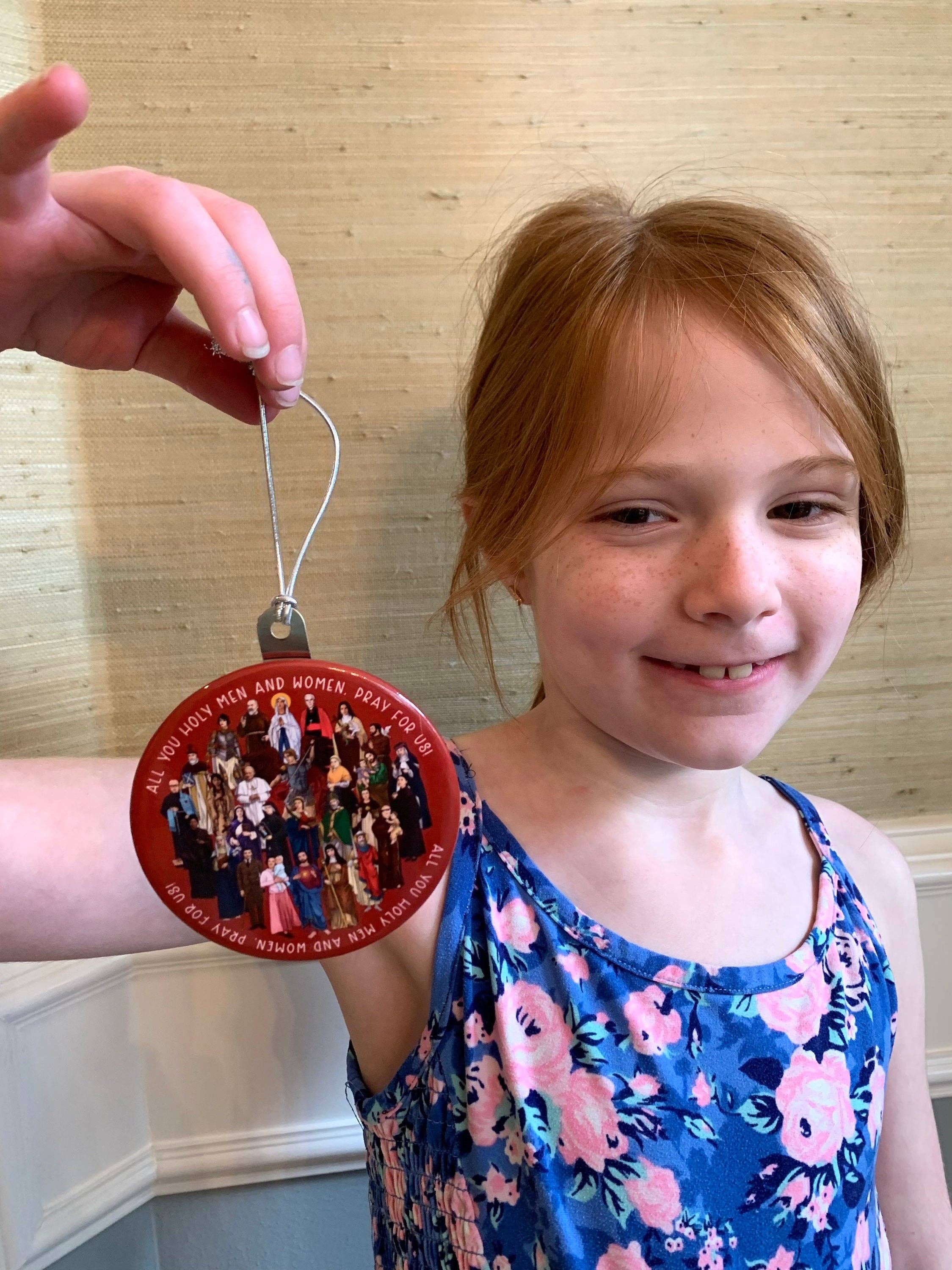 Meyer Market Designs - Wholesale Ornament - Catholic Saints Christmas Ornament 2. Baptism Gift. Mary, St. Michael Ornament. Catholic Christmas Gift. First Communion Gift. Pray for Us2