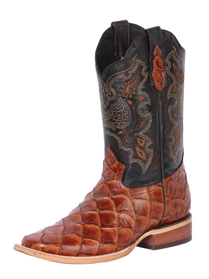 El General Rodeo Boot - Imitación Pirarucu - Cognac 41793 for wholesale by El General Western Wear