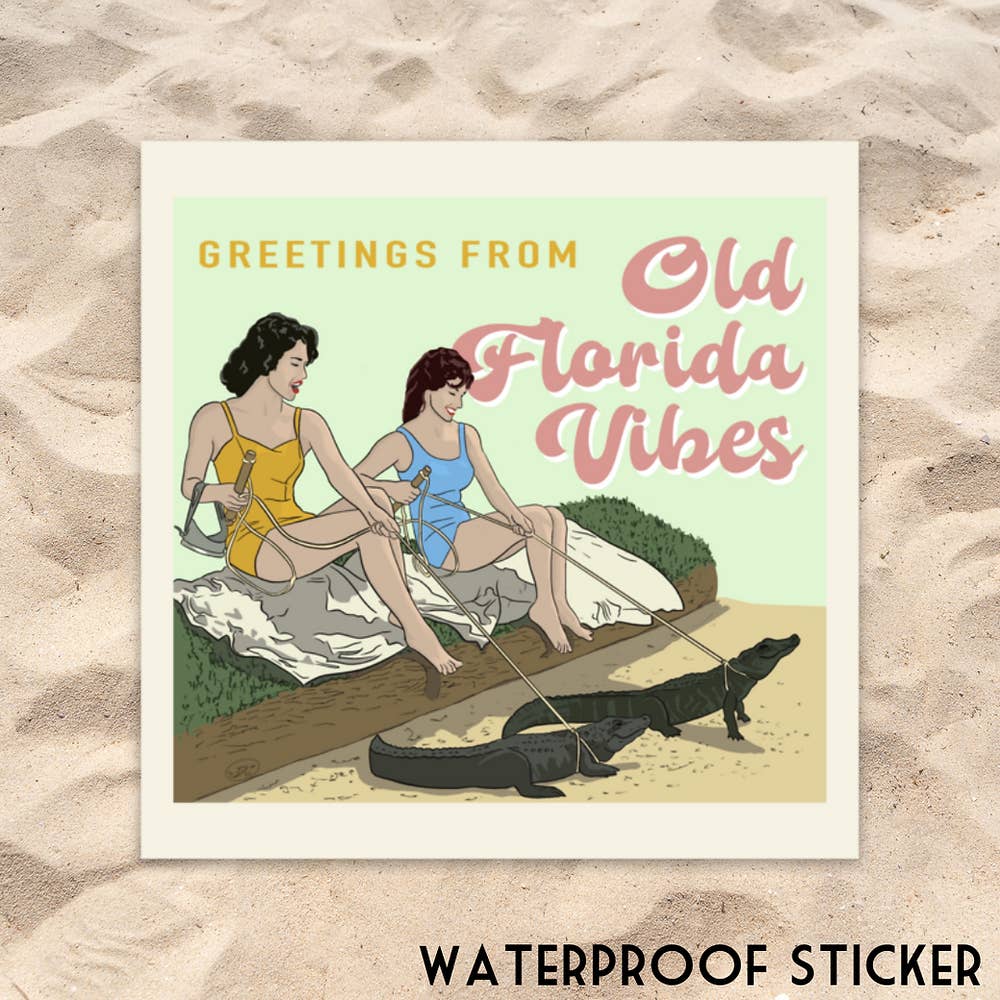 Old Florida Vibes - Wholesale Sticker - Gator Strollin'