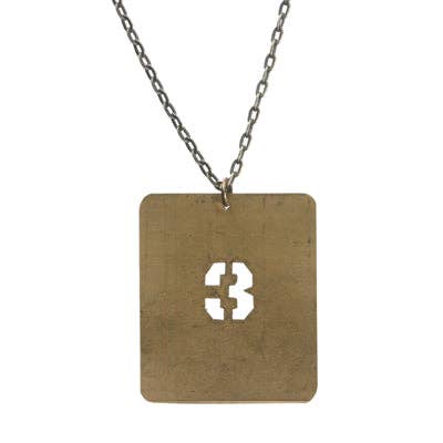 Amy Pfaffman Jewelry - Wholesale Pendant/Charm Necklace - Vintage brass number and letter stencil necklace4