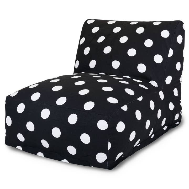 Majestic Home Goods Black Large Polka Dot Chair Lounger for wholesale by Majestic Home Goods