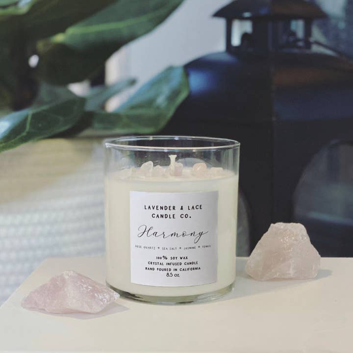 Bougie en cristal Harmony pour la vente par Lavender & Lace Candle Co