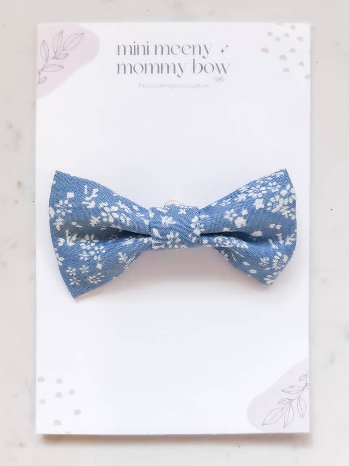 Gravata Borboleta | Flor Azul por atacado de Mini Meeny Mommy Bow