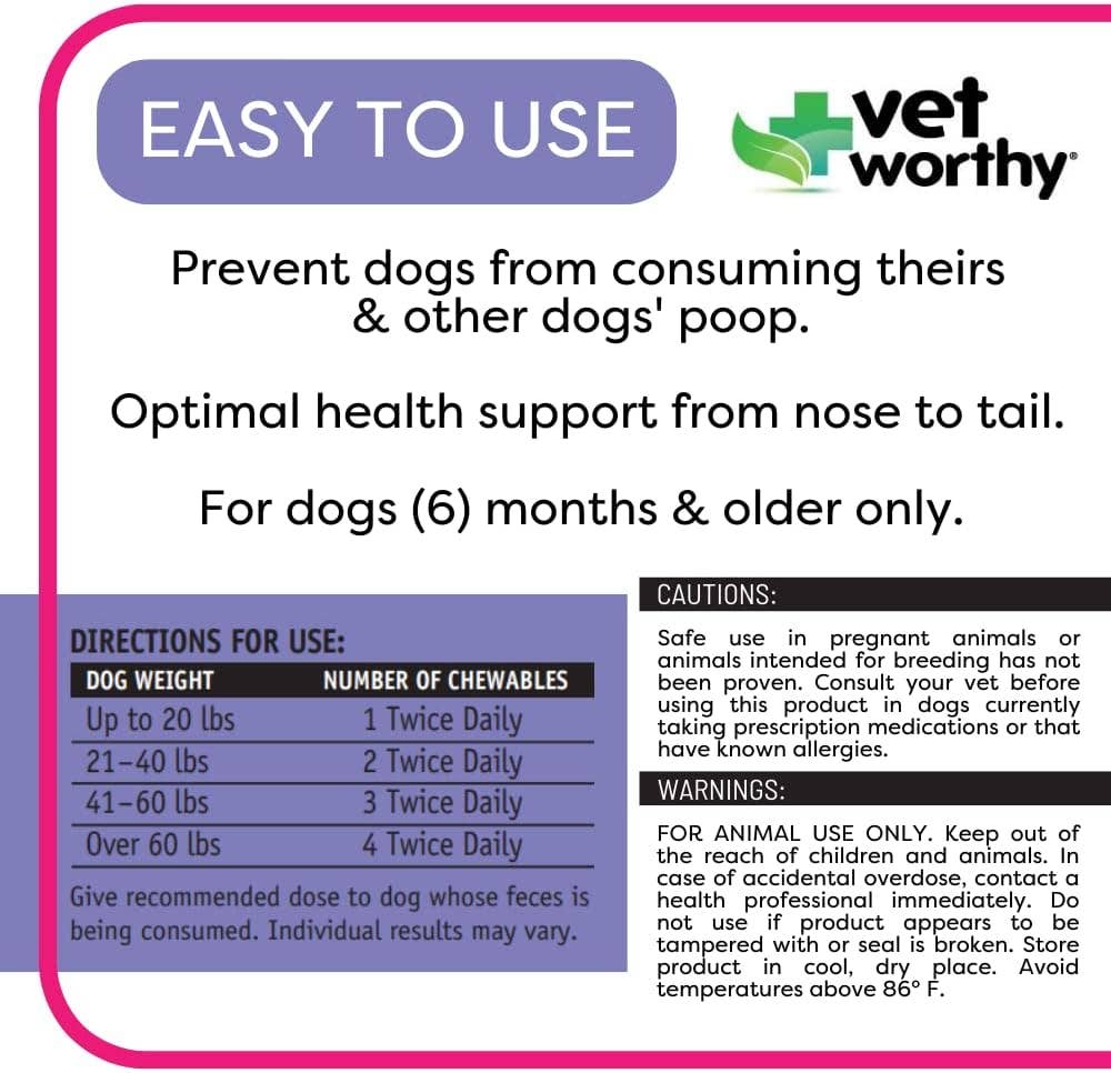 Pet Palette Distribution - Wholesale Pet Supplement - Dog - Vet Worthy Stop Stool Ingestion Soft Chews 60ct2