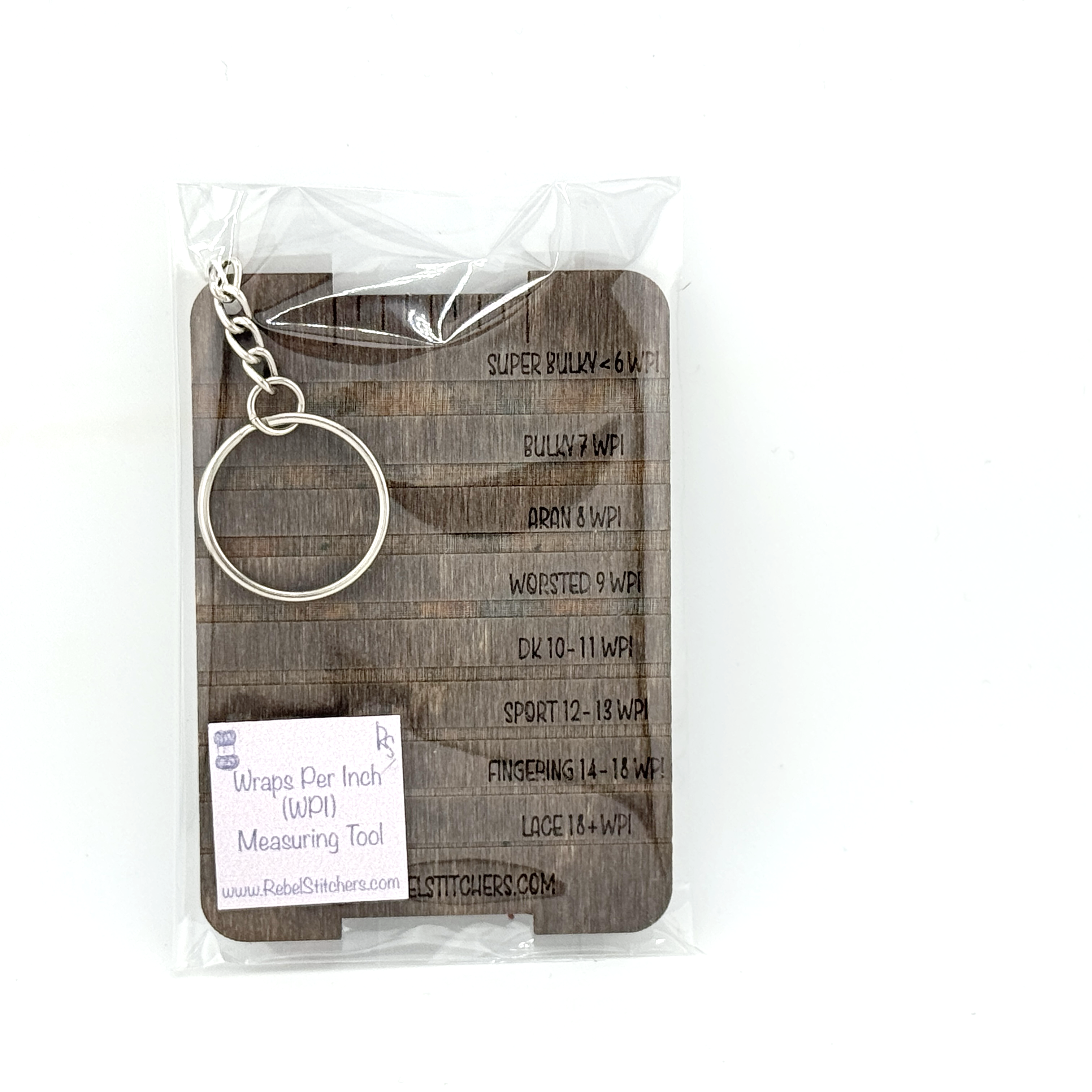 Art by Erica H & Rebel Stitchers - Vente Outil de bricolage - Poids du fil & Jauge de tours par pouce (WPI) – bois 2,5" x 3,5"0