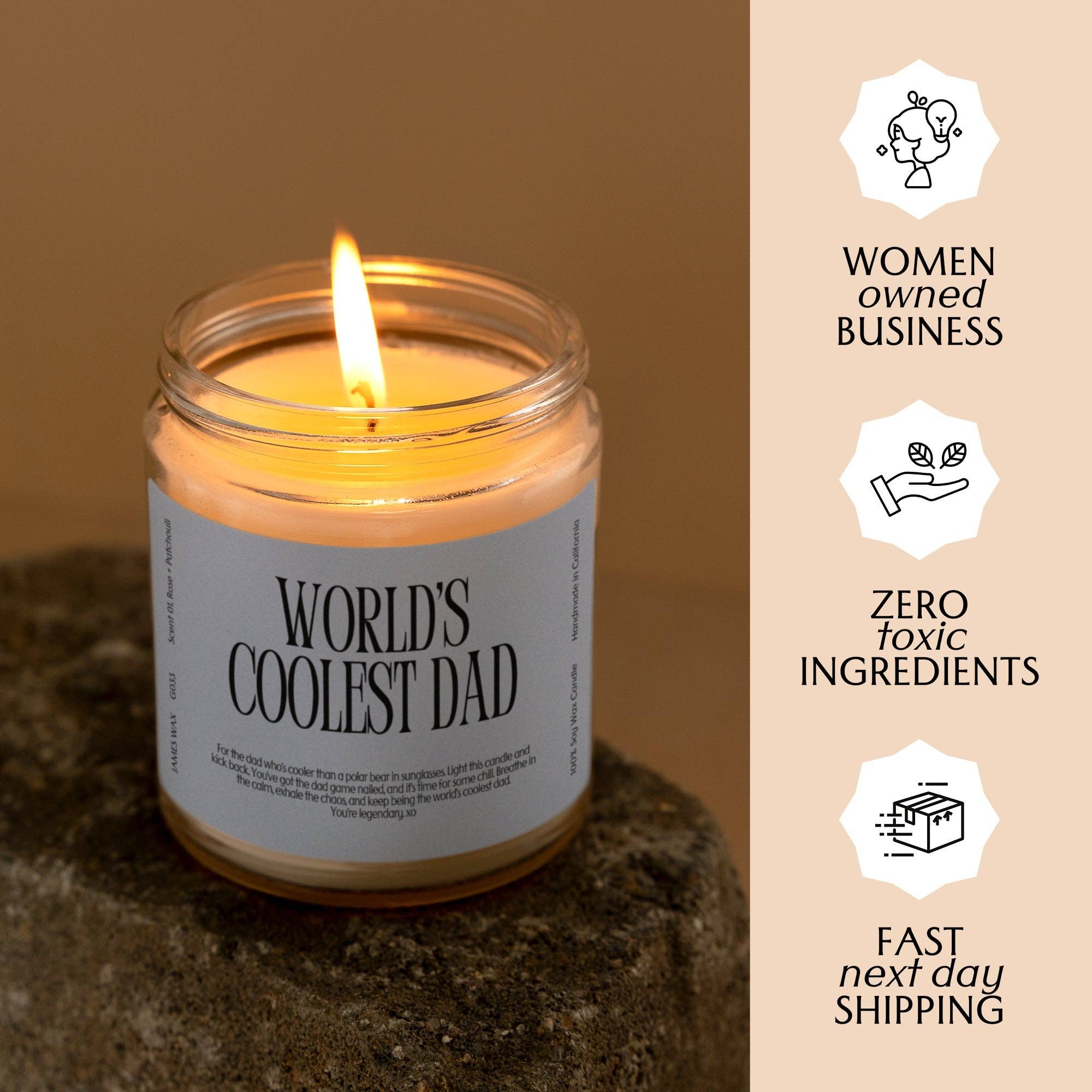James Wax - Wholesale Jar/Filled Candle - Father's Day Dads World's Coolest Dad Candle G0334