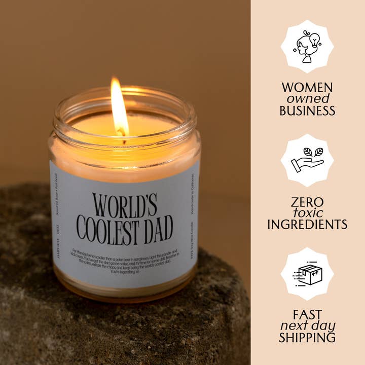 James Wax - Wholesale Jar/Filled Candle - Father's Day Dads World's Coolest Dad Candle G0334