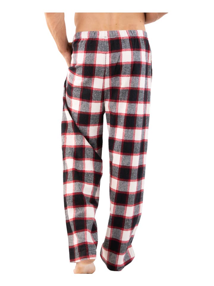 Lazy One - Wholesale Sleepwear Bottom - Men's - Black Plaid Flannel Men's PJ Pants3