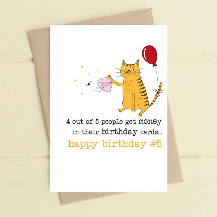 Alles Gute zum 5. Geburtstag - Humorvolle Grußkarte für den Großhandel von Dandelion Stationery